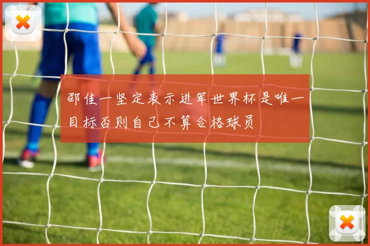 邵佳一坚定表示进军世界杯是唯一目标否则自己不算合格球员